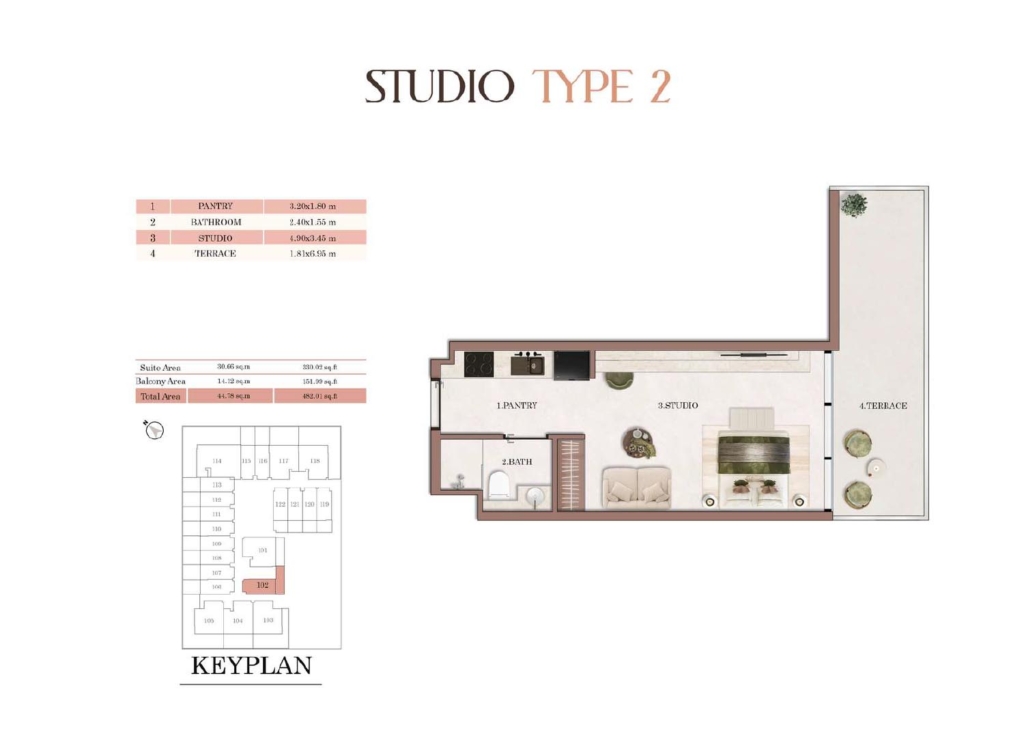 Havencia by ALA  — Studio floor plan